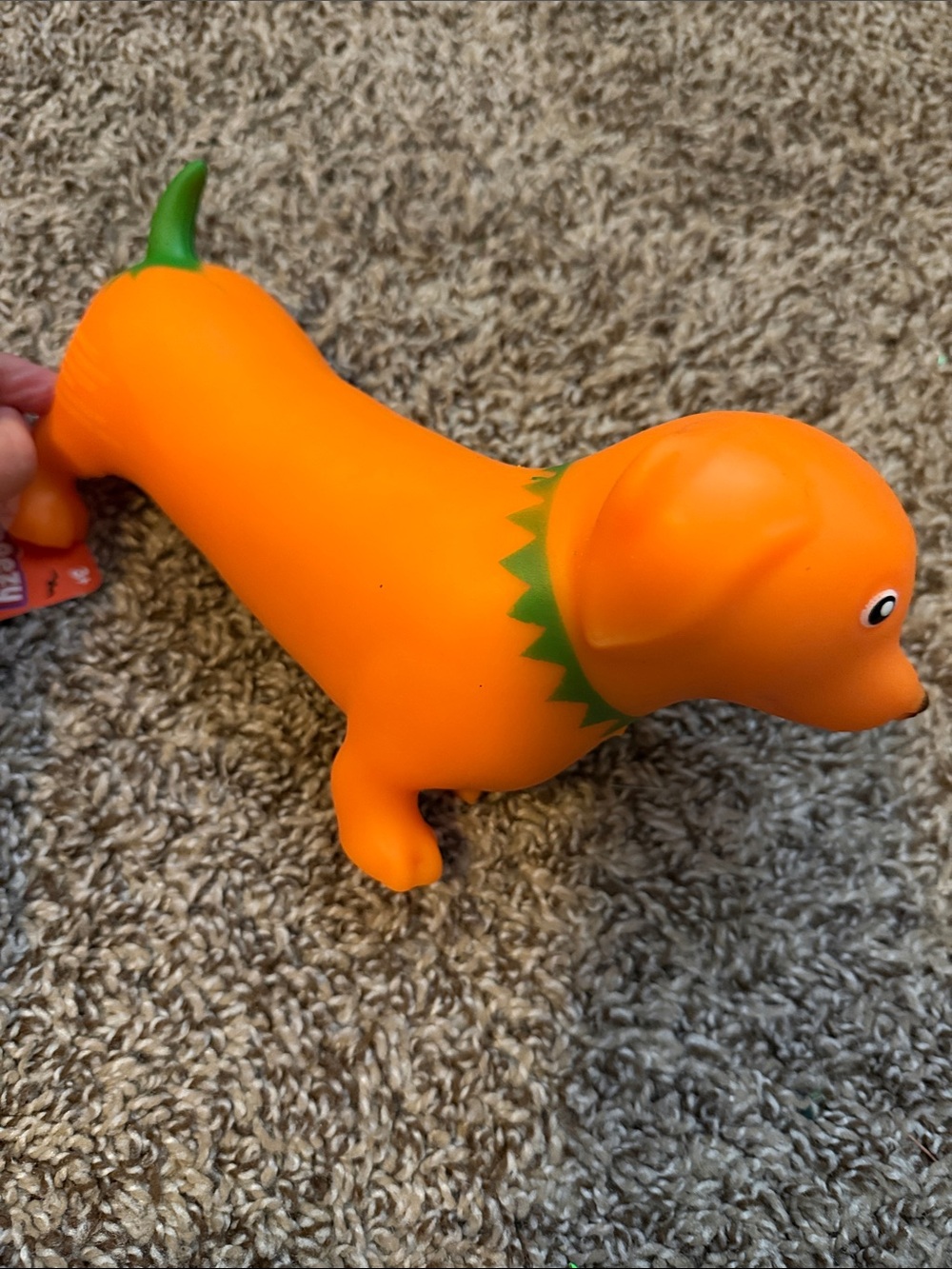 Toymendous Squishy Weenie Dog - Pumpkin dog